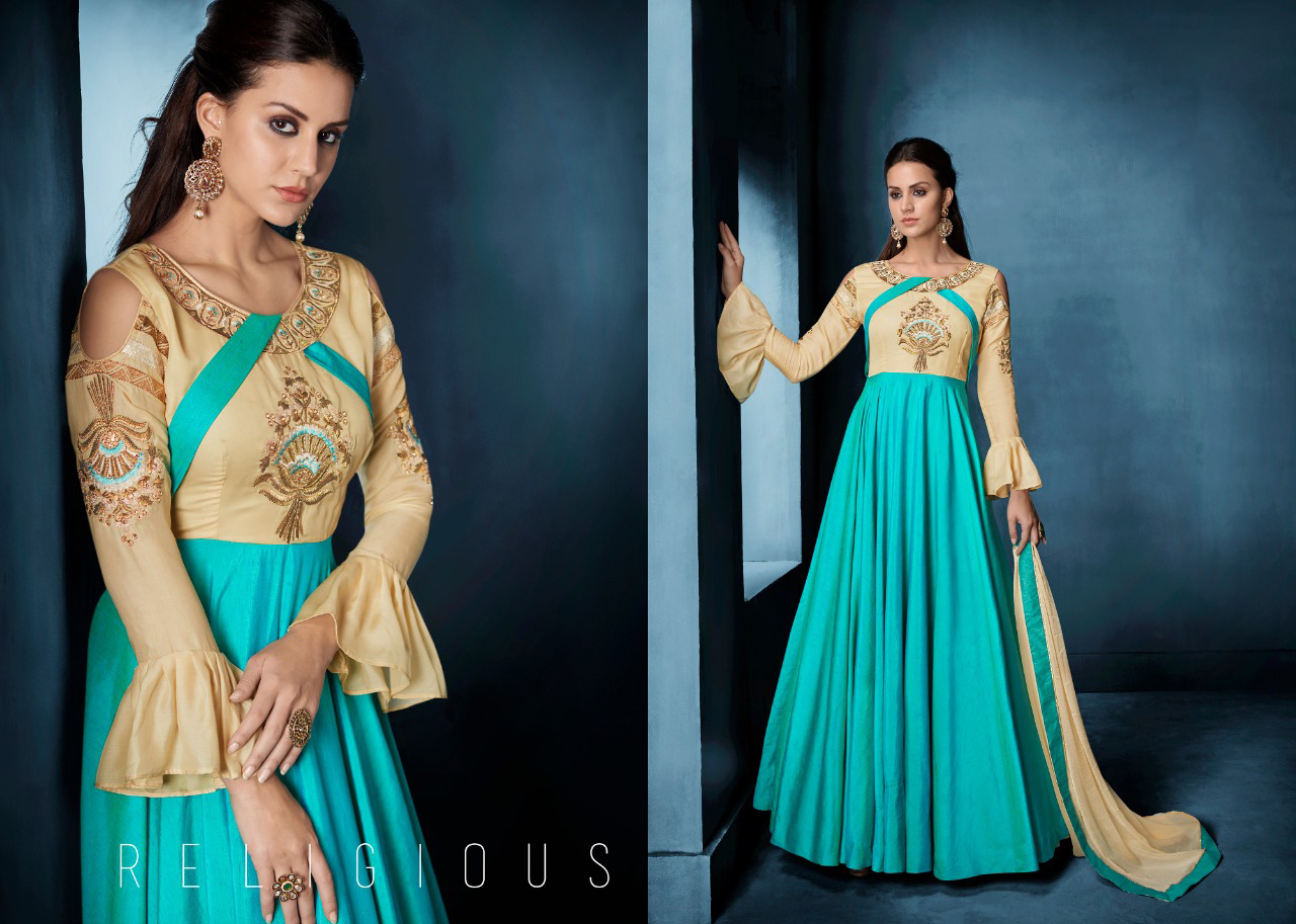 indo western gown for reception
