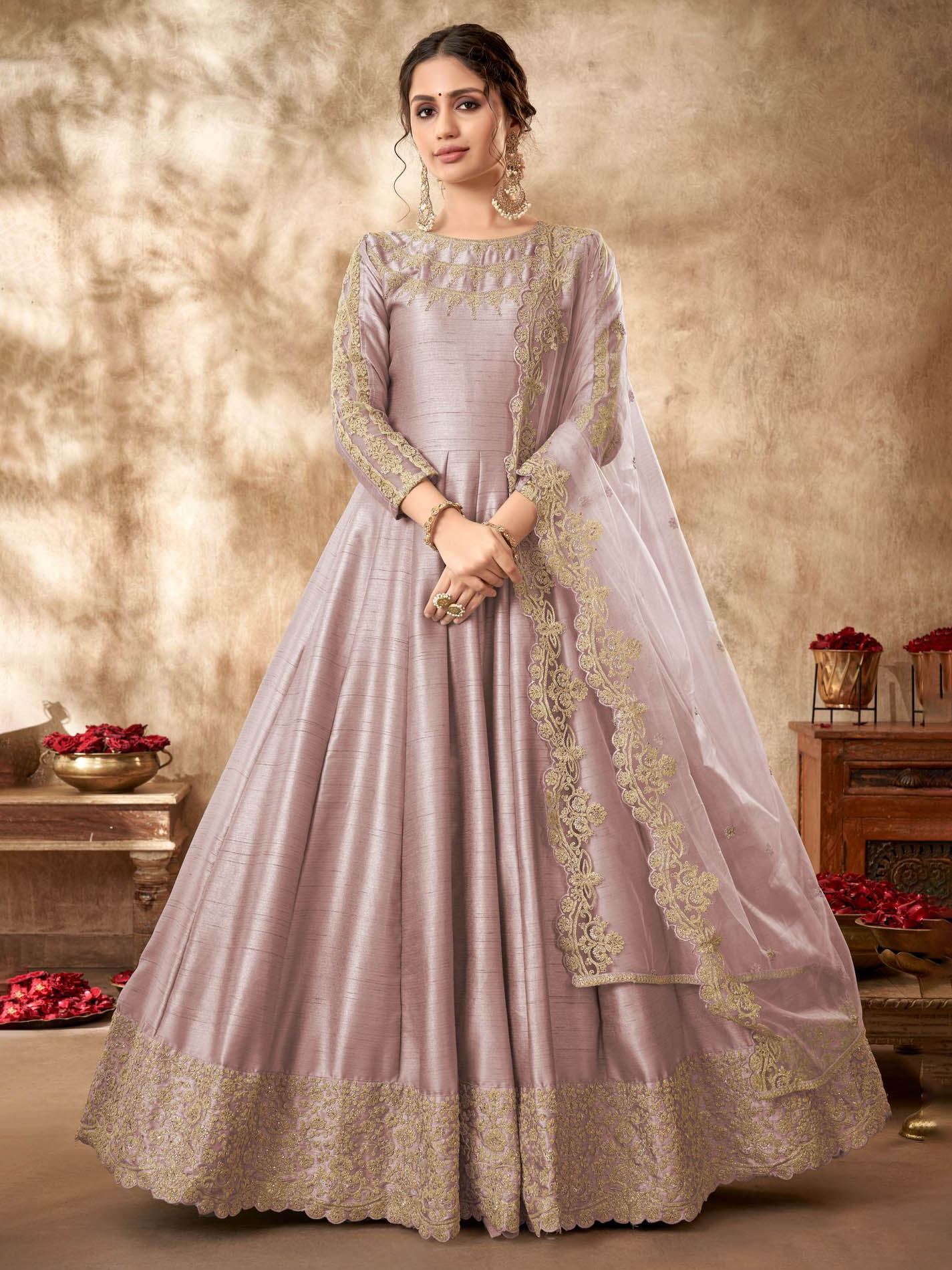 Buy Women's Fully Stitched Soft Silk Indo-Western Long Gowns at Amazon.in