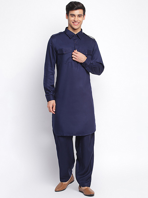 Buy MLS Cotton Embroidered Pathani Suit Online - Mohanlal Sons