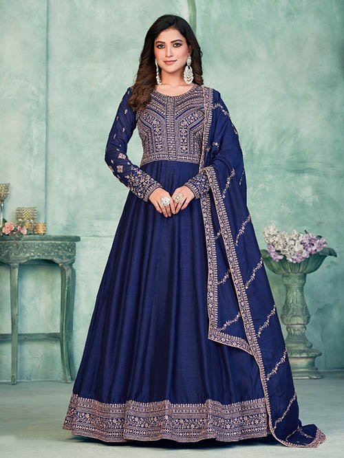 Mukesh & Mohit (M & M) Design 1101, Design 1102, Design 1103, Design 1104,  Design 1105, Design 1106 New Collection Of Indo Western Gowns In Singles  And Full Catalog | Blue, Yellow,